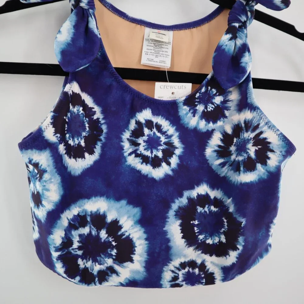 Crewcuts Tie-Shoulder Swim Top Girls 12 Blue Cruise Beach Resort Vacation‎ NWT